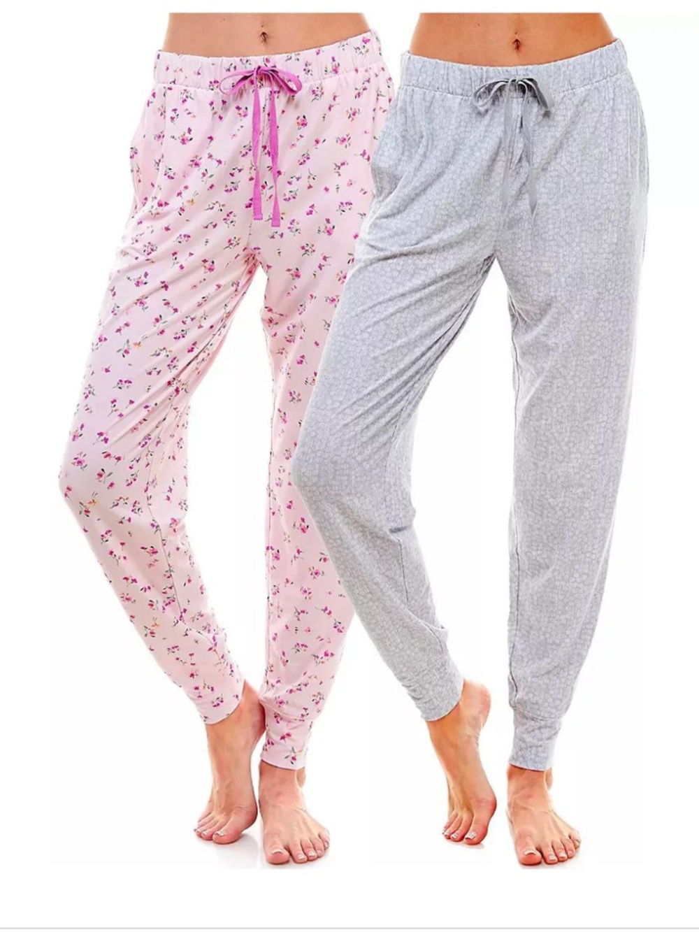 Roudelain 2-Pk. Jogger Sleep Pants Ditsy Blushing/ Stripe Dot M